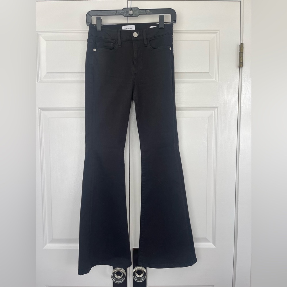 Frame flare black jeans. Size 25. Worn once, excellent condition.